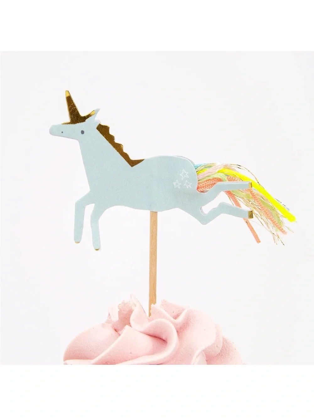 🆕 48 Meri Meri Cupcake Topper Unicorns Rainbows Metallic Gold Birthday Party NWT